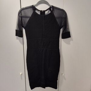 All Saints bodycon dress with mesh sleeves